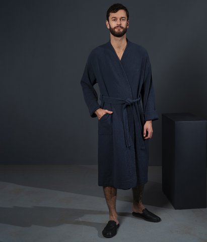 Men's bathrobe Orion Solid Anthracite