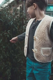 Woolen body warmer - Cappuccino