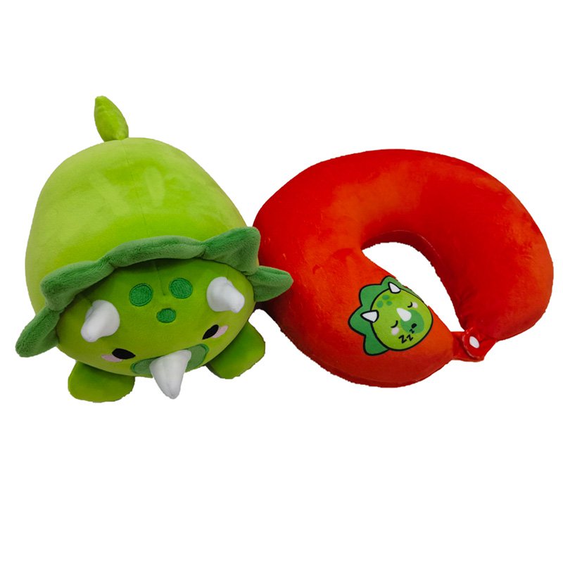 Swapseazzz Adorasaurs Dinosaure 2 en 1 Oreiller de voyage et jouet en peluche