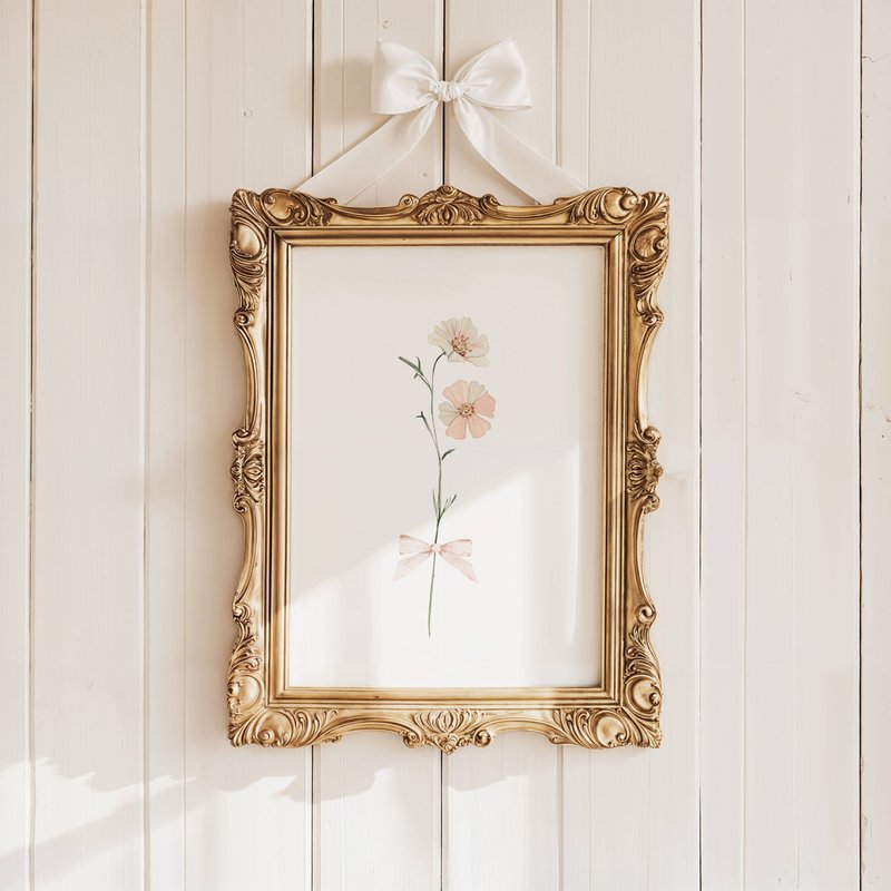 Flores de primavera de rubor con arco, póster de flores silvestres rosadas, estampado de ramo de flores silvestres, huella de guardería floral, póster botánico, póster de flores, huella de vivero floral, póster de flores silvestres, póster de vivero 