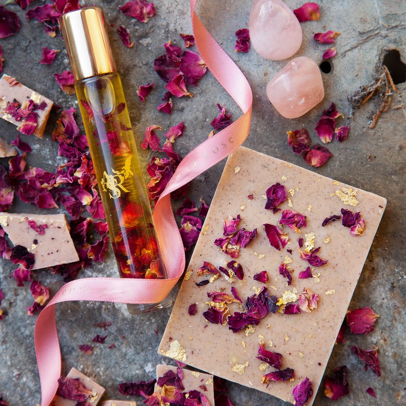 Huile de parfum de poche Awen Rose Pulse Kiss, Rose Vanille