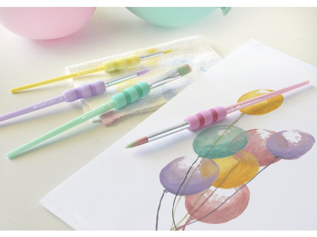 Brush set FC soft touch pastel colors 4 pcs. on bk. 4 pieces dimensions (4,8,10,12)