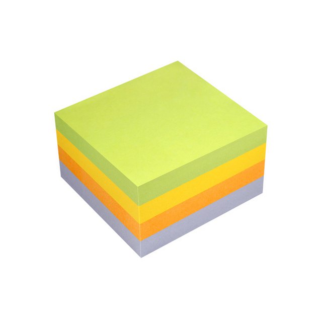 Info notes 75x75mm assorti spring blok a 400 vel groen, geel, oranje, paars