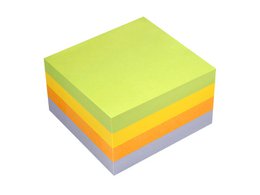 Info notes 75x75mm assorti spring blok a 400 vel groen, geel, oranje, paars