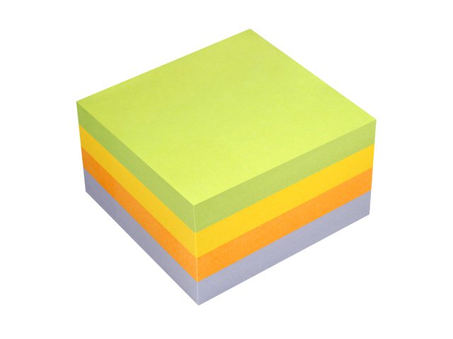 Info notes 75x75mm assorti spring blok a 400 vel groen, geel, oranje, paars