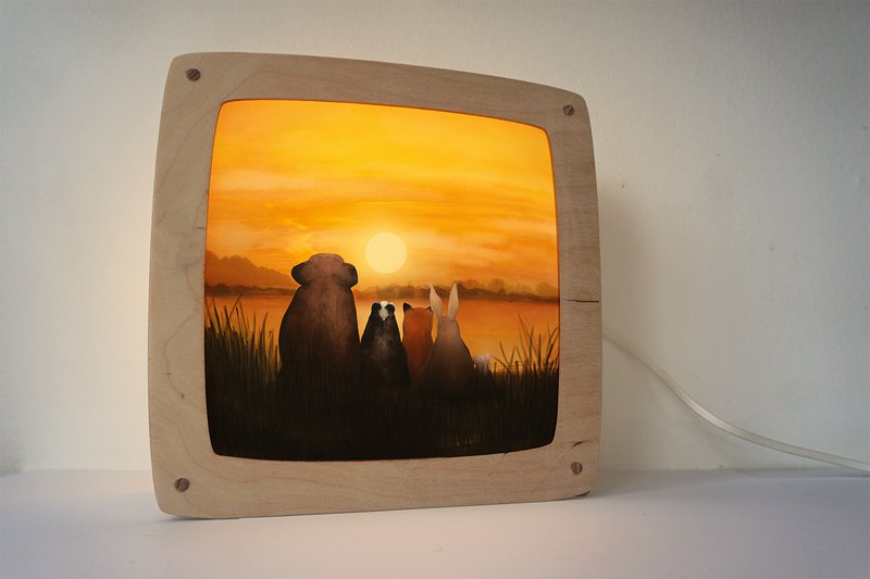 Plate sunset at the Biesbosch