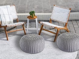 Pouf outdoor ø55cm Sitzpouf Terrasse Pool Garten