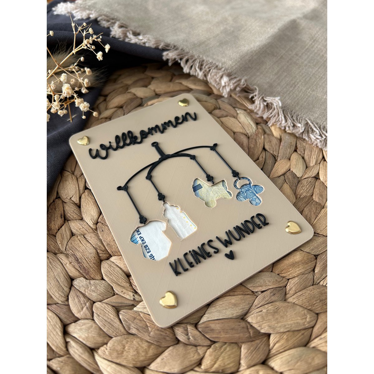 Money gift for the birth - money gift card baby - creative gift idea for new parents baby mobile