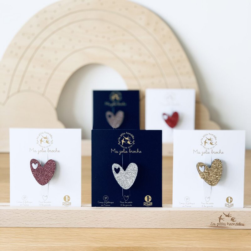 Glitter brooch - Heart
