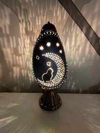Kürbislampe - Katze und der Mond 3