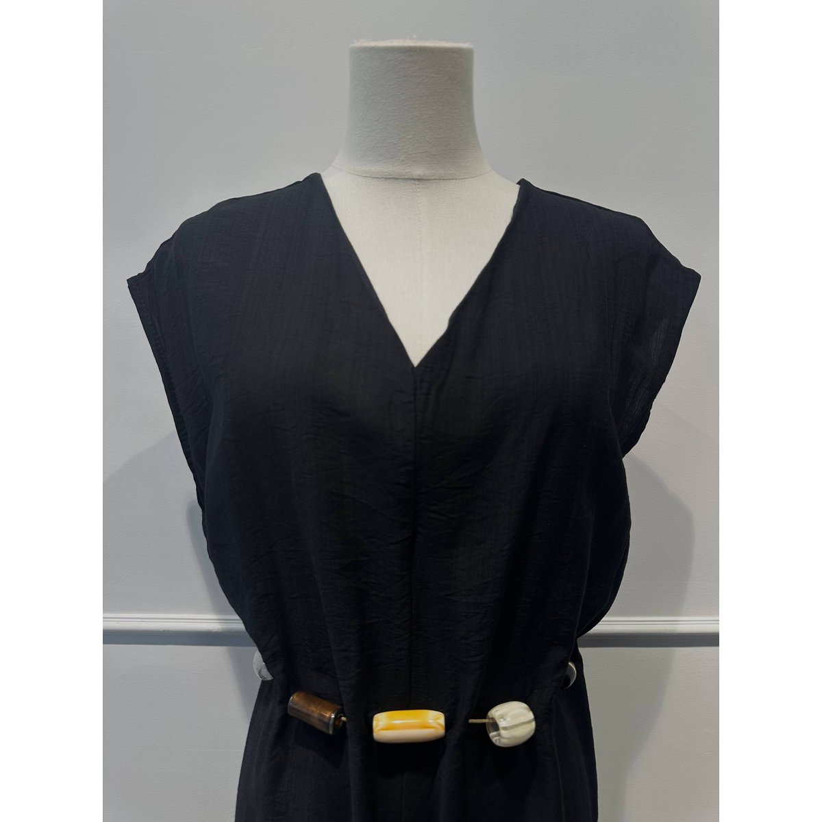 Robe-Combinaison Longue avec Ceinture de Perles - VISCOSE - 8800