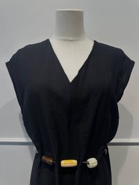 Lang Jumpsuit-kjole med perlebælte - VISCOSE - 8800