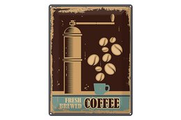 Tin Sign Retro 30x40cm Coffee Coffee freshly brewed