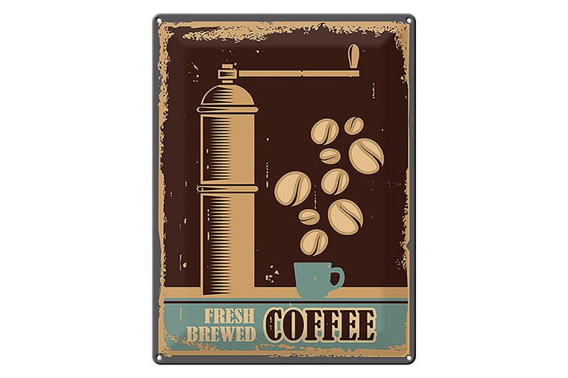 Tin Sign Retro 30x40cm Coffee Coffee freshly brewed