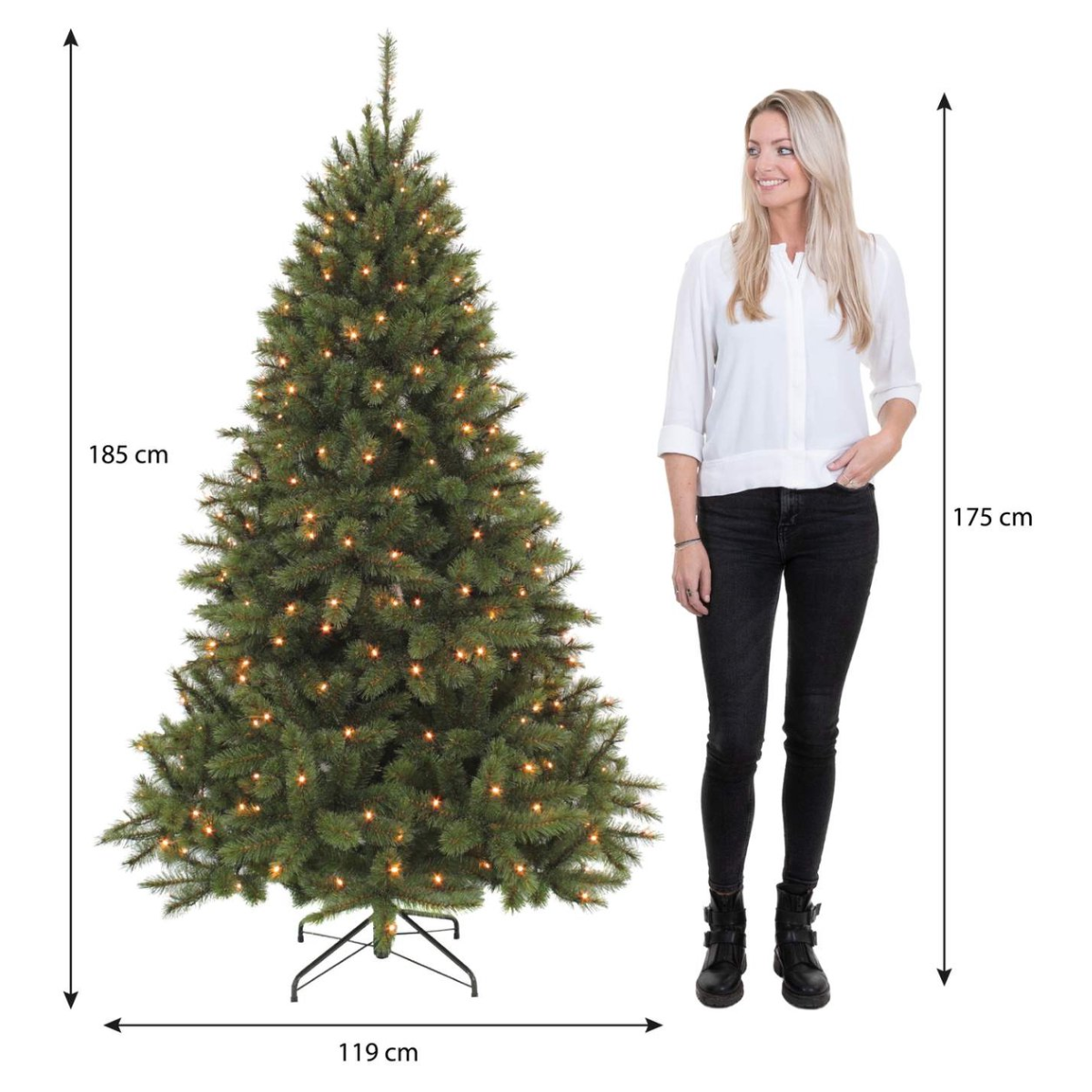 Árbol de Navidad artificial iluminado Bristlecone Fir Green