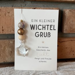 Sonnenfänger mit Karte | Wichtelgeschenk mit Grußkarte A6 - handgemacht