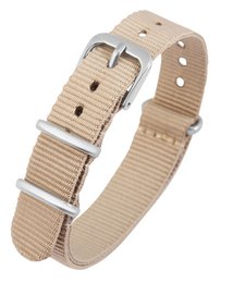 Nylon-Uhrenarmband, beige, Dornschließe, 16 mm