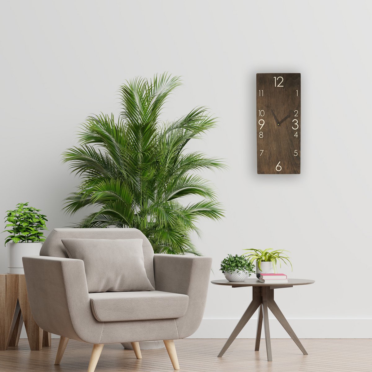 Grote houten wandklok verticale rechthoek moderne boerderij