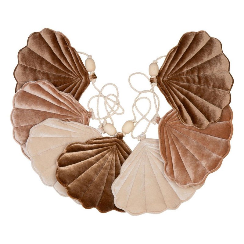 Guirlande Velours "Beige Pearl" avec Coquillages