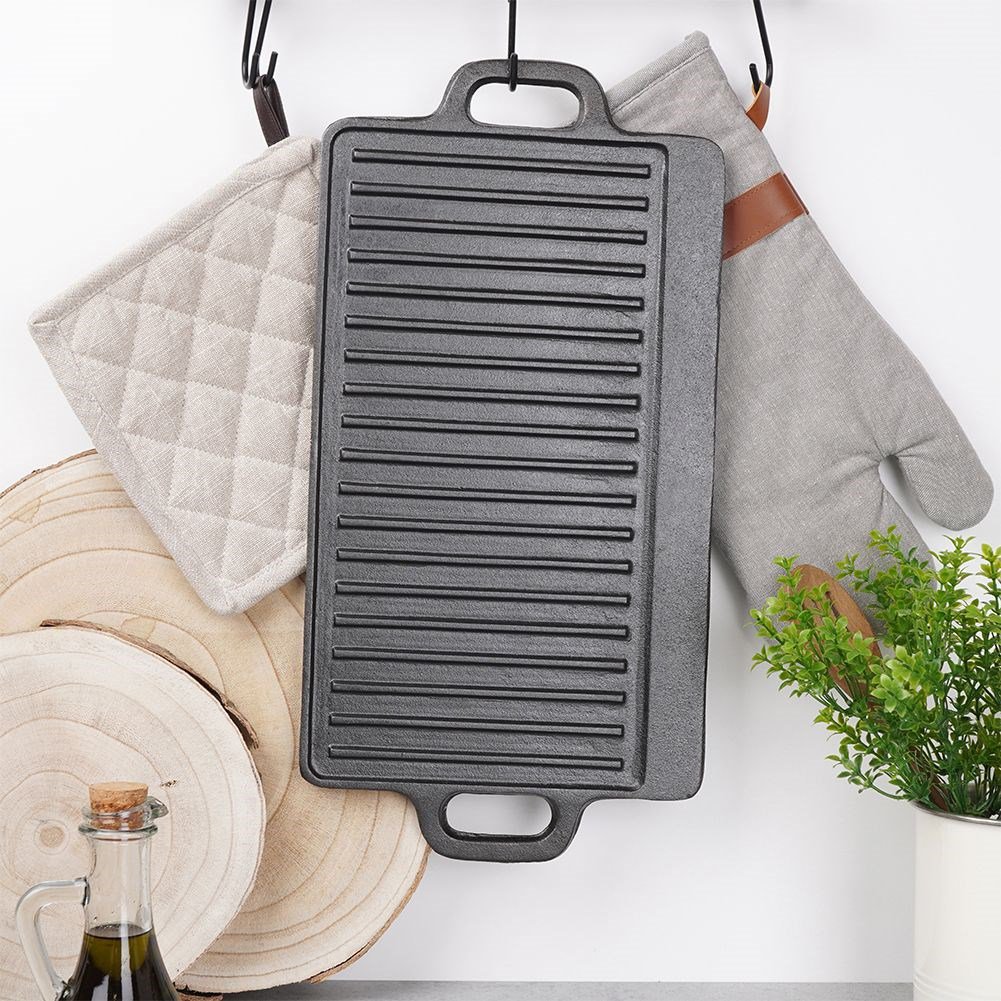 Grillplatte Gusseisen doppelseitige Litina 45,4x23 cm