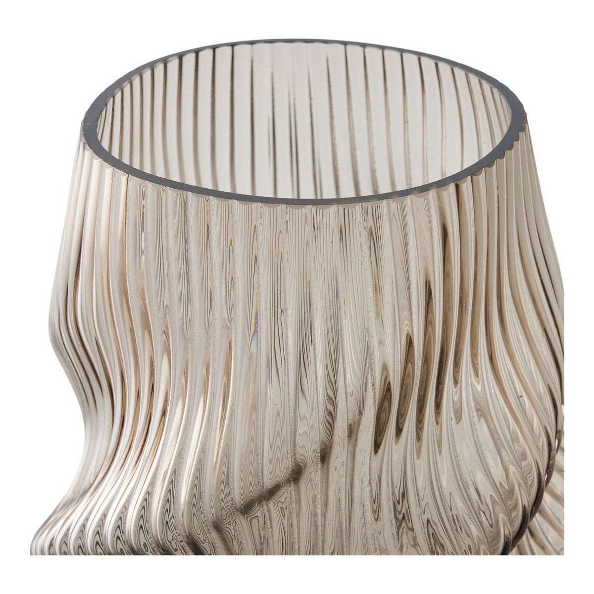 Vase, mouth blown glass, brown, ø17x25 cm