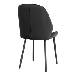 Monte Carlo Dining Chair - Black, PU, Black Metal Legs, 59.5x47x91cm - Set of 2