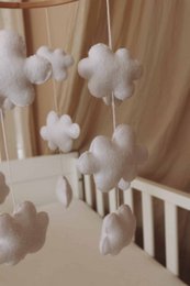 Handgemaakte Wolken Muziekmobiel - Boxmobiel - Baby mobile - mobile wickeltisch