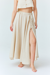 Falda de lino asana - beige natural