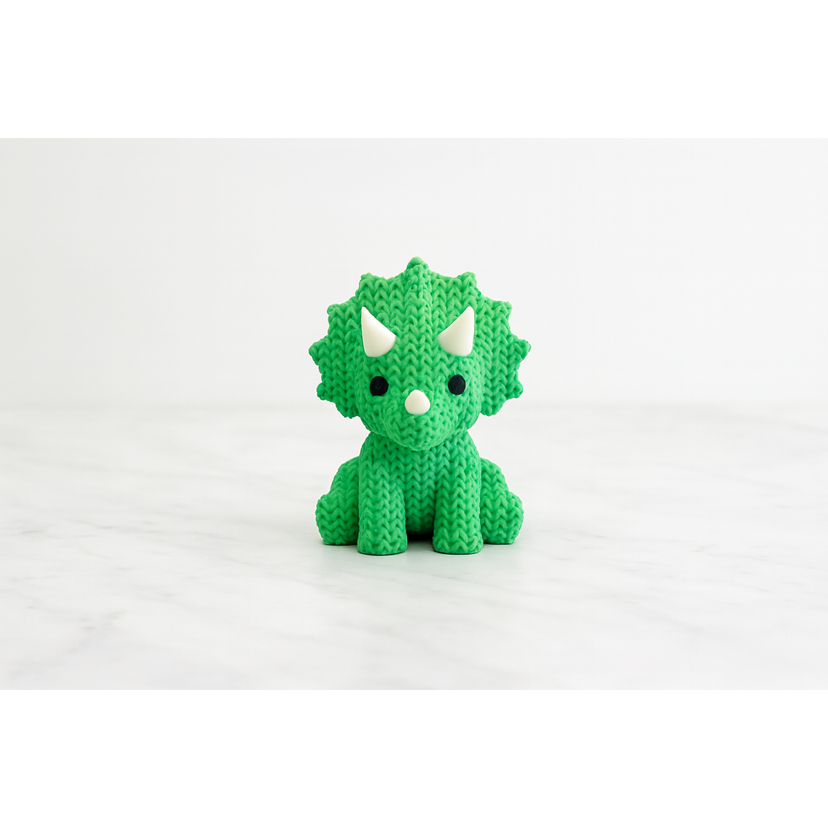 Eterna Wonder — Figurka dinozaura w stylu dzianinowym — Przedmiot dekoracyjny — Zielony
