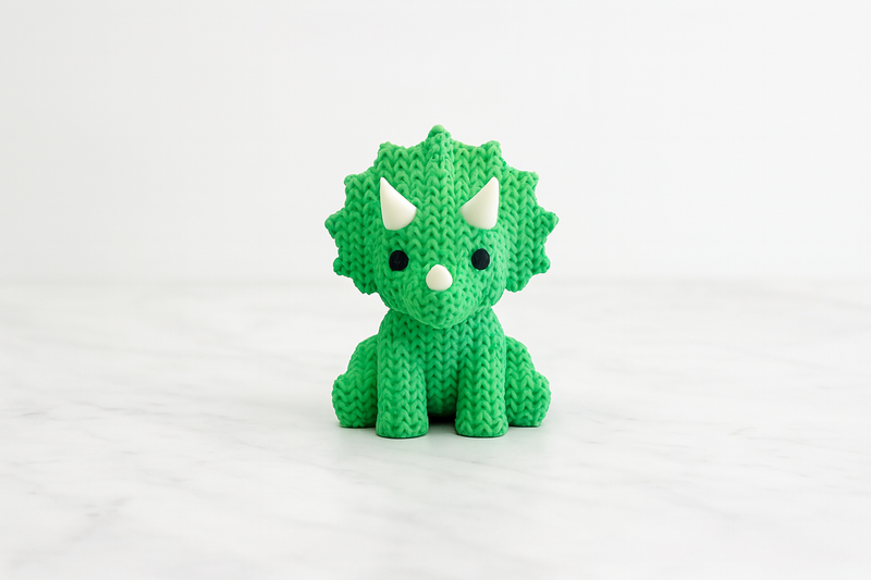 Eterna Wonder — Figura de dinosaurio estilo tejido — Objeto decorativo — Verde