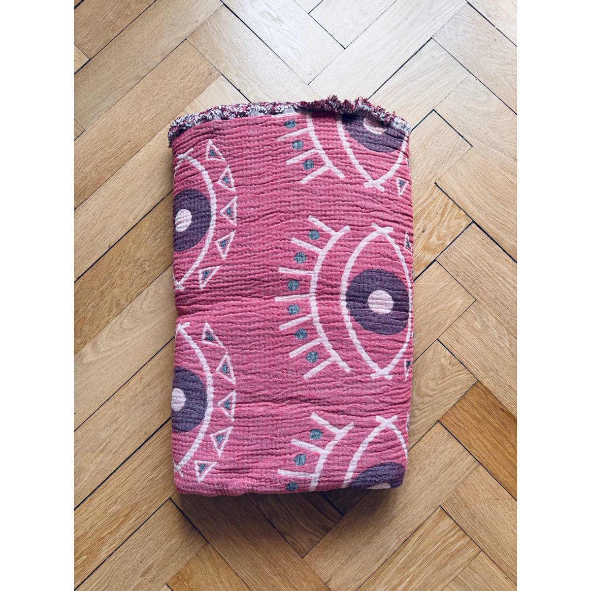 Muslin blanket - Vision - coral blue - 2.20 x 2.50 m