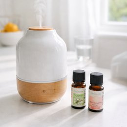 Ultrasonic Diffuser – Purisia – Wood and Ceramic Design – Diffusion of Essential Oils – Customizable Lighting – Decorative Idea
