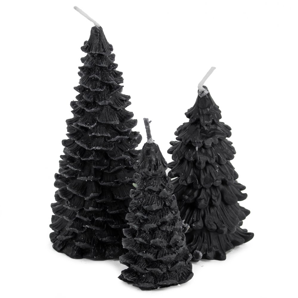 Vela árbol de Navidad rústico negro