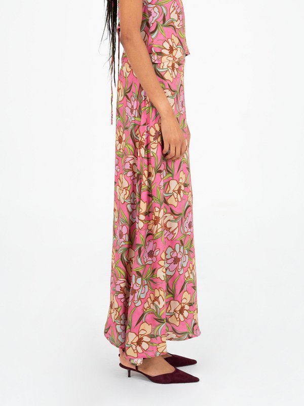 Gonna Amara con stampa floreale rosa