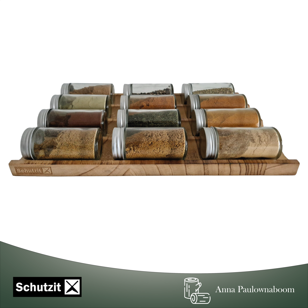 Schutzit - Tiroir à épices - Bois - Organisateur de tiroir - Porte-épices Tiroir de cuisine - Vague