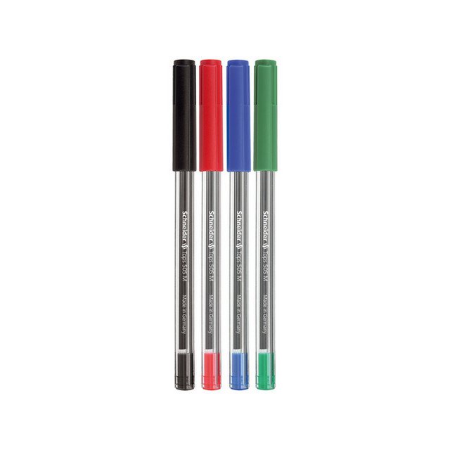 Balpen Schneider Tops 505M assorti blister a 4st.