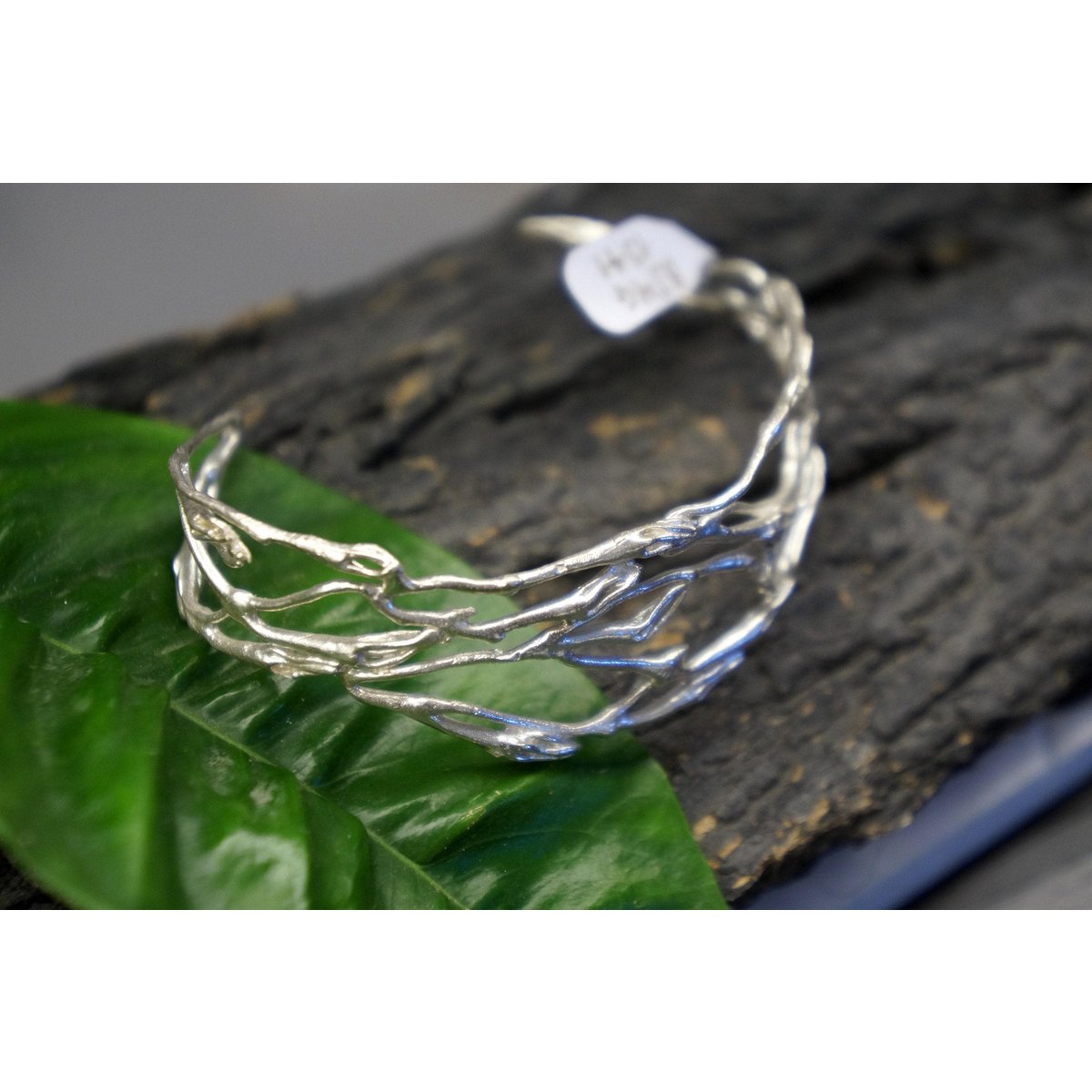 Goldzweig-Armband, vergoldeter Sterlingsilberschmuck, Jasminzweig-Armband, handgemachtes Geschenk für sie, Geburtstagsgeschenk für Frauen
