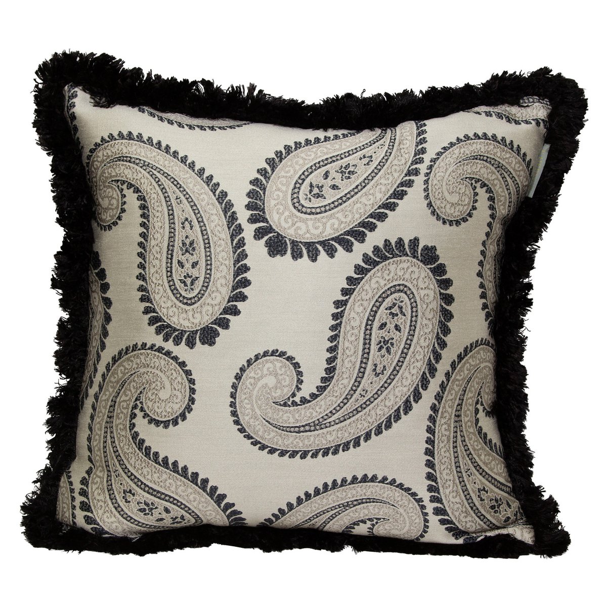 FUNDA DE ALMOHADA PAISLEY NEGRO/BLANCO - HAMPTON