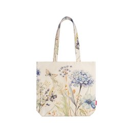 Lærredstaske med blomsterdesign. Størrelse: 39 x 36 x 8,5