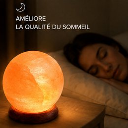 USB-lamp van Himalayazoutkristal – bol van 500 g – houten voet – decoratief object