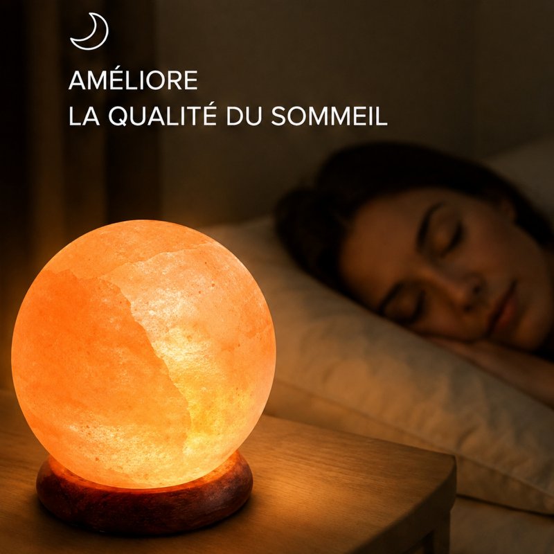USB-lamp van Himalayazoutkristal – bol van 500 g – houten voet – decoratief object