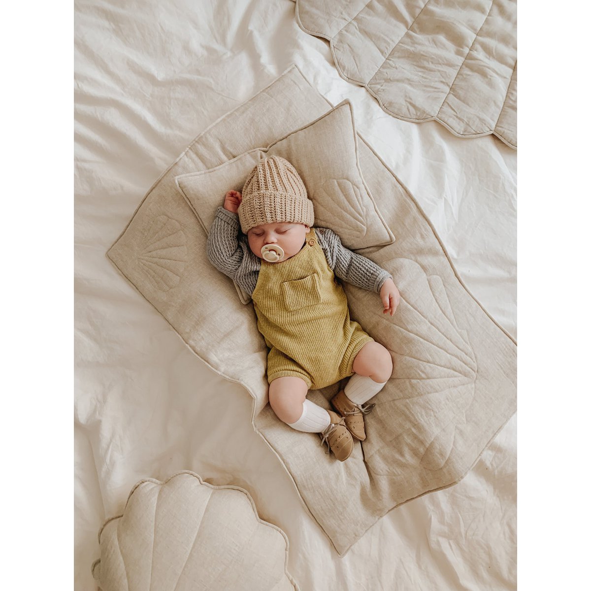 Linen shell child cover set "Sand"