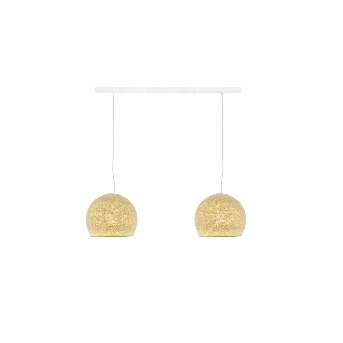 Cotton Ball Lights Tweevoudige hanglamp balk - Driekwart Cream