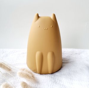 Flexible Spardose aus Silikon – Katze grün