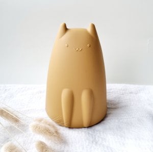 Flexible Spardose aus Silikon – Katze grün