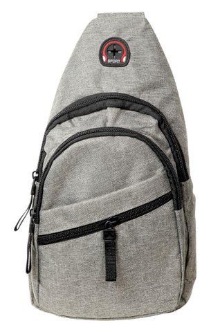 Brusttasche aus Textil mit verstellbaren Gurt, grau