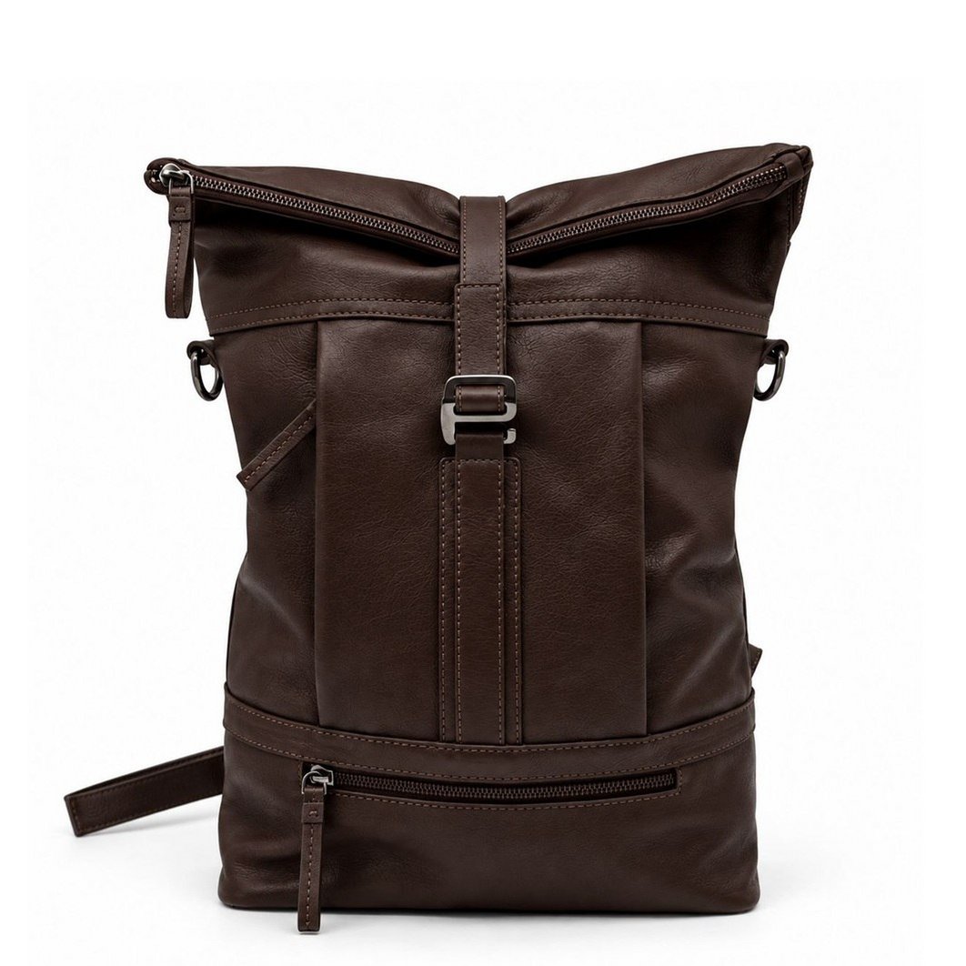 ROLLTOP BACKPACK Rucksack Leder espresso