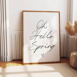 Oh, hola póster de primavera, cartel de primavera, interior de primavera, póster de Pascua, decoración de Pascua
