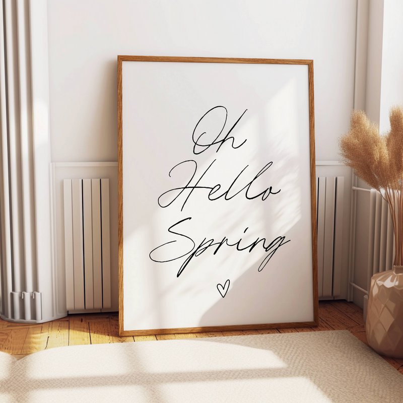 Oh, hola póster de primavera, cartel de primavera, interior de primavera, póster de Pascua, decoración de Pascua