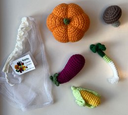Légumes au crochet « Automne » lot de 5 pour épiceries et cuisines pour enfants